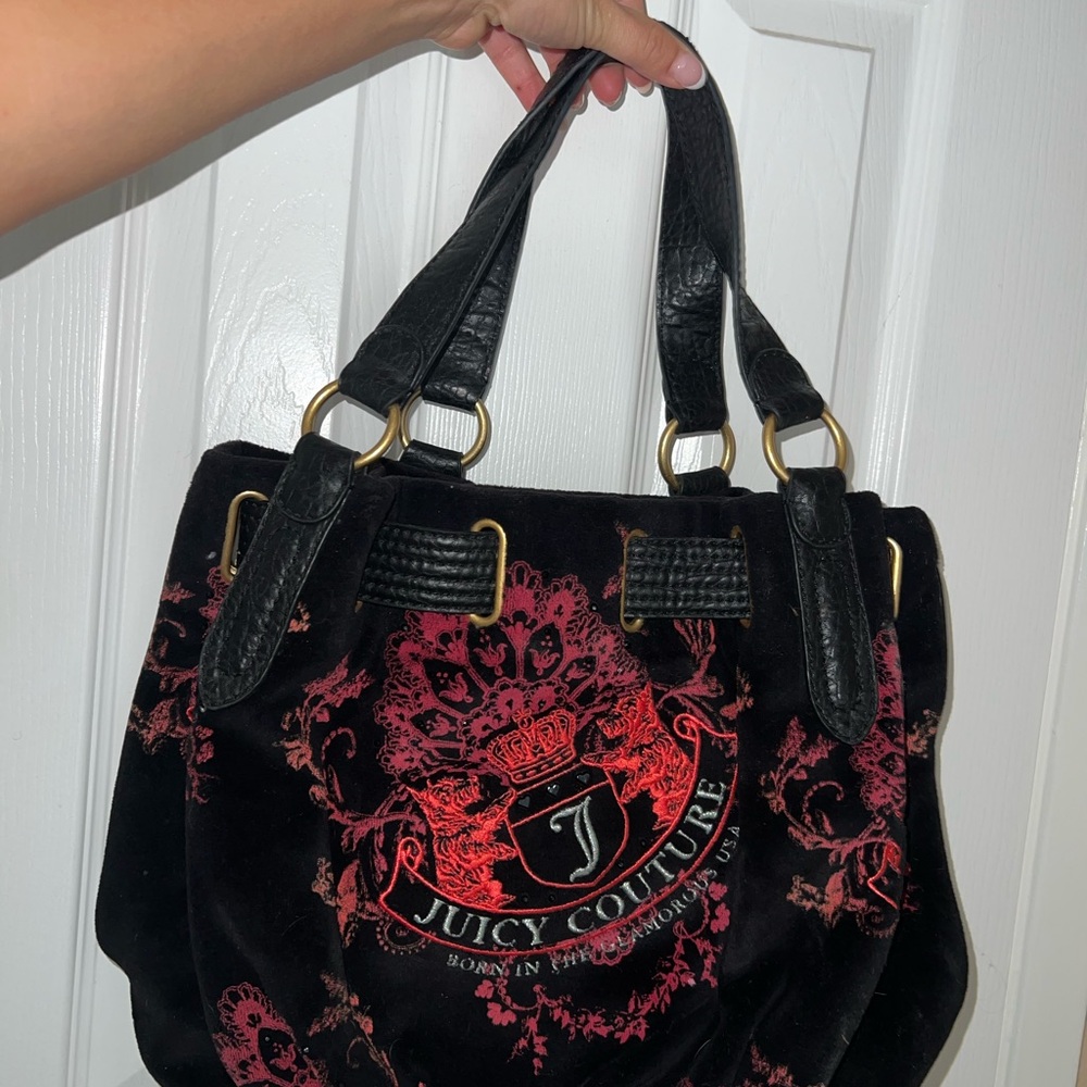 Juicy Couture Black and Pink Shoulder Bag